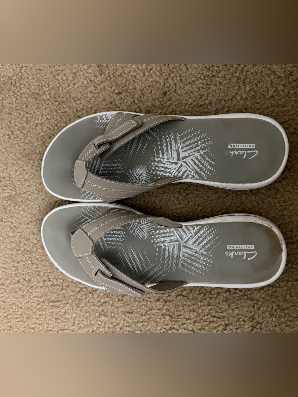 Clarks Kids Beige Flip Flop Sandals